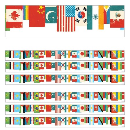 Carson Dellosa Flags Straight Borders, 6PK CD-108441-6